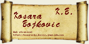 Kosara Bojković vizit kartica